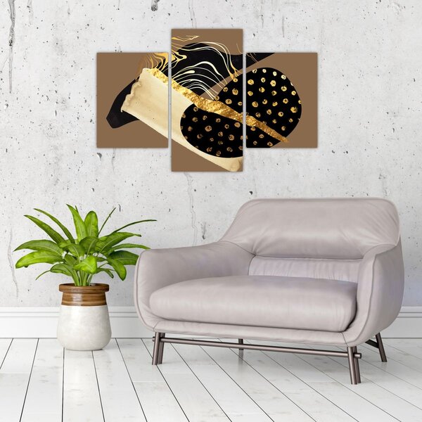 Kép - Absztrakció aranybarna N⁰1 (90x60 cm)