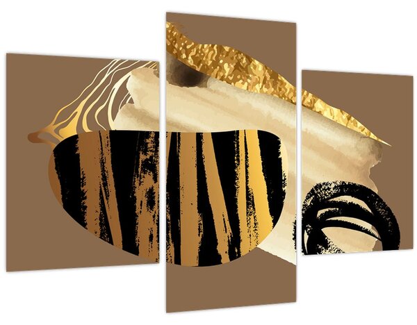 Kép - Absztrakció aranybarna N⁰2 (90x60 cm)