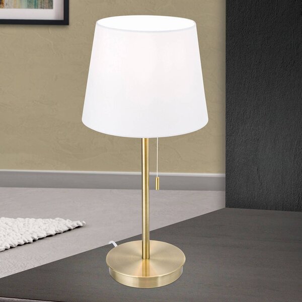 ORION Asztali lámpa Ludwig USB port fehér/antik réz, Bronz / antik sárgaréz, Nappali / Étkező, fém, Modern