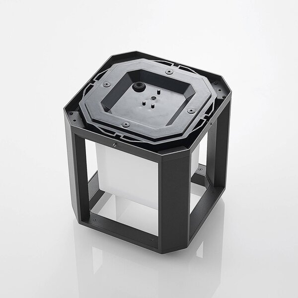 Lucande LED állólámpa Serenella, antracit, fém, 27cm, Fekete, Alumínium, Modern