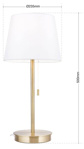 ORION Asztali lámpa Ludwig USB port fehér/antik réz, Bronz / antik sárgaréz, Nappali / Étkező, fém, Modern