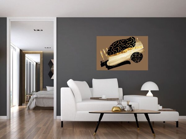 Kép - Absztrakció aranybarna N⁰3 (90x60 cm)