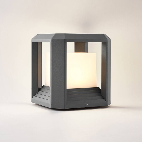 Lucande LED állólámpa Serenella, antracit, fém, 27cm, Fekete, Alumínium, Modern