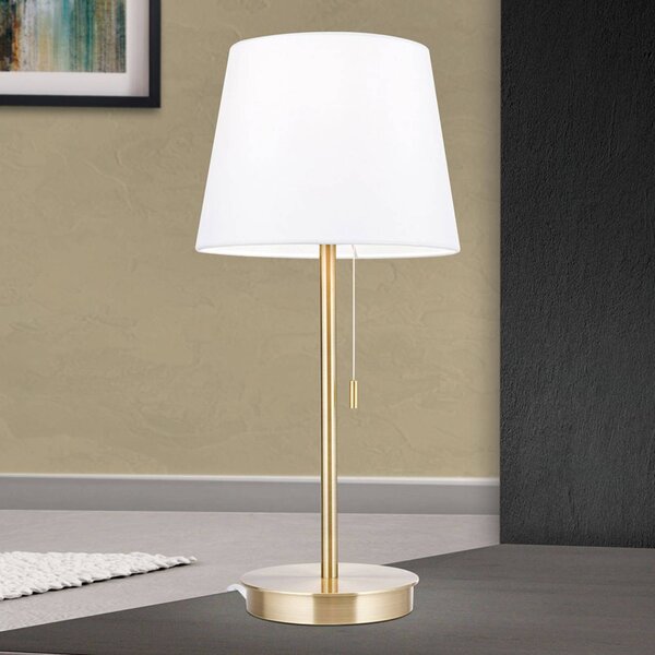 ORION Asztali lámpa Ludwig USB port fehér/antik réz, Bronz / antik sárgaréz, Nappali / Étkező, fém, Modern