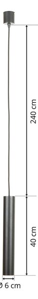 IDEAL LUX Ideal Lux LED függő világítás Look, Ø 6 cm, fekete, fém, Fekete, Nappali / Étkező, fém, Modern