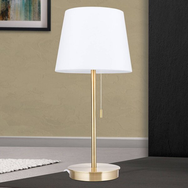 ORION Asztali lámpa Ludwig USB port fehér/antik réz, Bronz / antik sárgaréz, Nappali / Étkező, fém, Modern