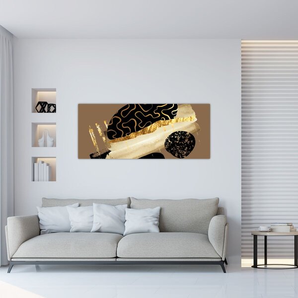 Kép - Absztrakció aranybarna N⁰3 (120x50 cm)