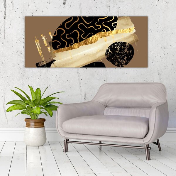 Kép - Absztrakció aranybarna N⁰3 (120x50 cm)