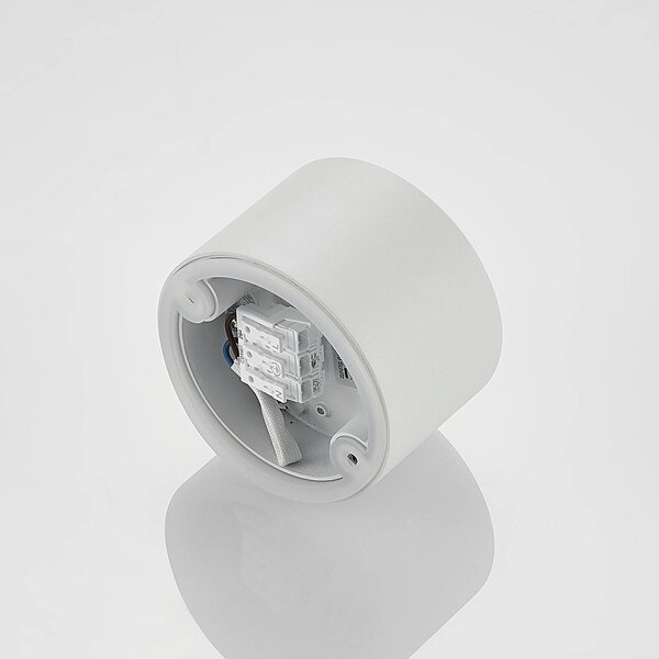 Arcchio Downlight Nieva, GX53, fehér, kerek, Ø 10cm, fém, dimmelhető, Fehér / opál, Folyosó, Alumínium, Modern