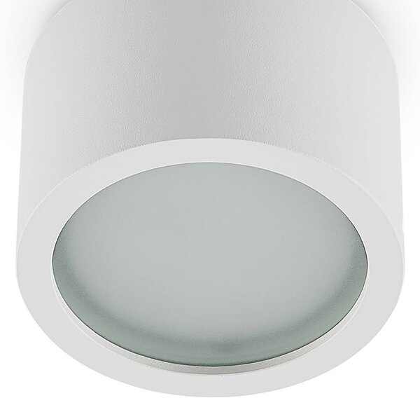 Arcchio Downlight Nieva, GX53, fehér, kerek, Ø 10cm, fém, dimmelhető, Fehér / opál, Folyosó, Alumínium, Modern