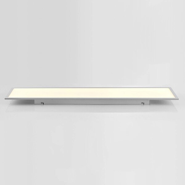 Lindby LED panel Quais, 30 x 120 cm, fehér, alumínium, 4,000K, Fehér / opál, Konyha, Alumínium, Modern