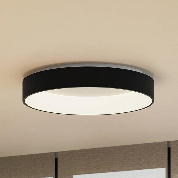 Arcchio LED-es mennyezeti lámpa Aleksi, Ø 60cm, fekete, fém, CCT, dimmelhető, Fekete, Konyha, fém, Modern