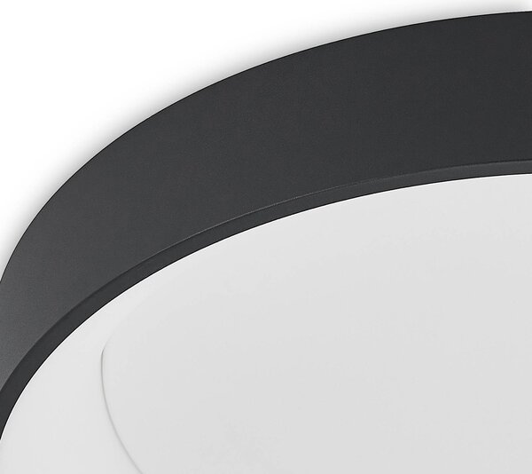 Arcchio LED-es mennyezeti lámpa Aleksi, Ø 60cm, fekete, fém, CCT, dimmelhető, Fekete, Konyha, fém, Modern