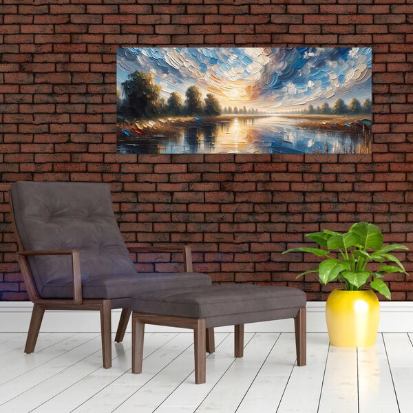 Kép - Napfestmény a víz felett (120x50 cm)