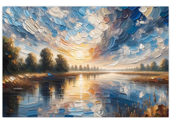 Kép - Napfestmény a víz felett (90x60 cm)