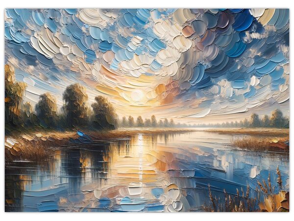 Kép - Napfestmény a víz felett (70x50 cm)