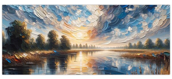 Kép - Napfestmény a víz felett (120x50 cm)