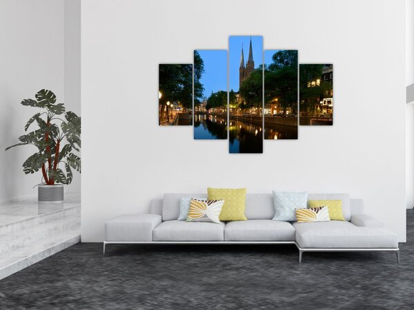 Éjszakai történelmi város képe (150x105 cm)