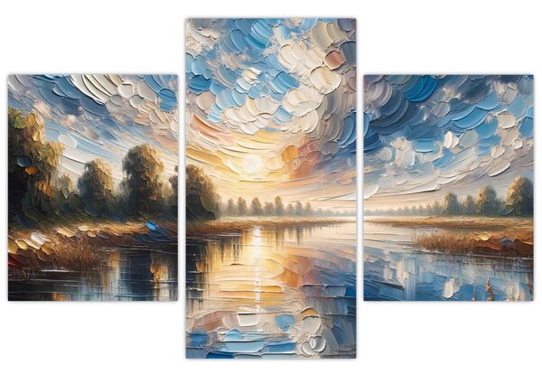 Kép - Napfestmény a víz felett (90x60 cm)