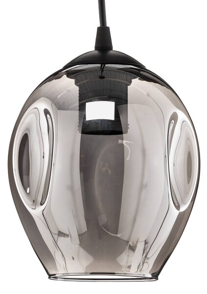 EMIBIG LIGHTING Starla függő lámpa, grafit üveg, 1 izzós, kerek, dimmelhető, Fekete, Nappali / Étkező, Üveg, Modern