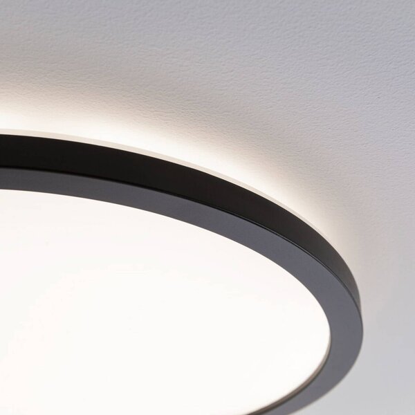 Paulmann Atria Shine panel on/off fekete 830 Ø19cm, Fekete, Nappali / Étkező, Műanyag, Modern