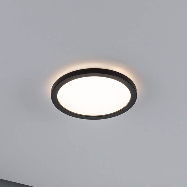 Paulmann Atria Shine panel on/off fekete 830 Ø19cm, Fekete, Nappali / Étkező, Műanyag, Modern