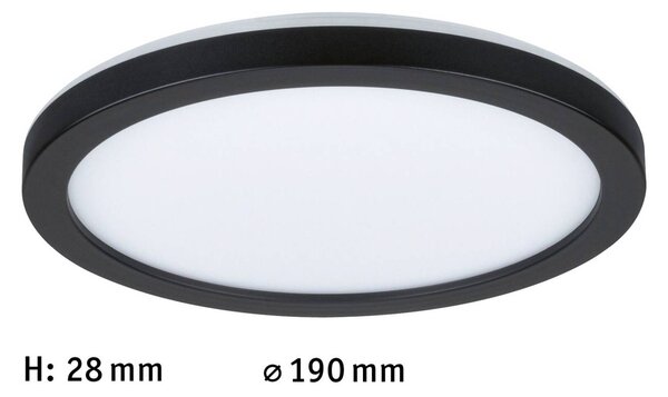 Paulmann Atria Shine panel on/off fekete 830 Ø19cm, Fekete, Nappali / Étkező, Műanyag, Modern