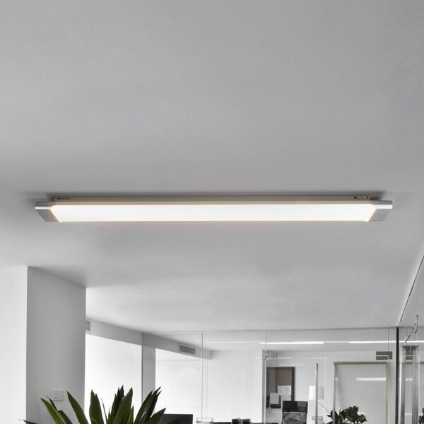 Arcchio LED mennyezeti lámpa Vinca, 90 cm, 2,650 lm, 4,000K, Alu / szürke / cink, Dolgozószoba / Iroda, Műanyag, Modern