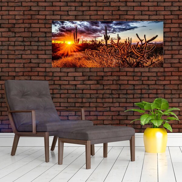Kép - Arany sivatagi óra (120x50 cm)