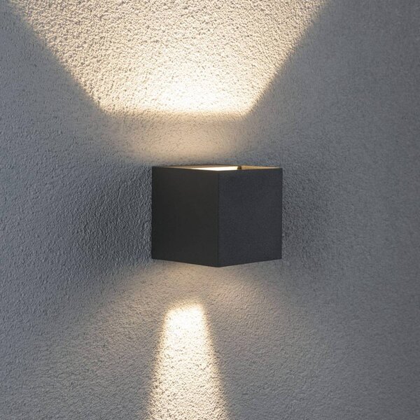 Paulmann Cybo LED kültéri fali világítás, 2700 K, 8 x cm, szürke, Alu / szürke / cink, Alumínium, Modern