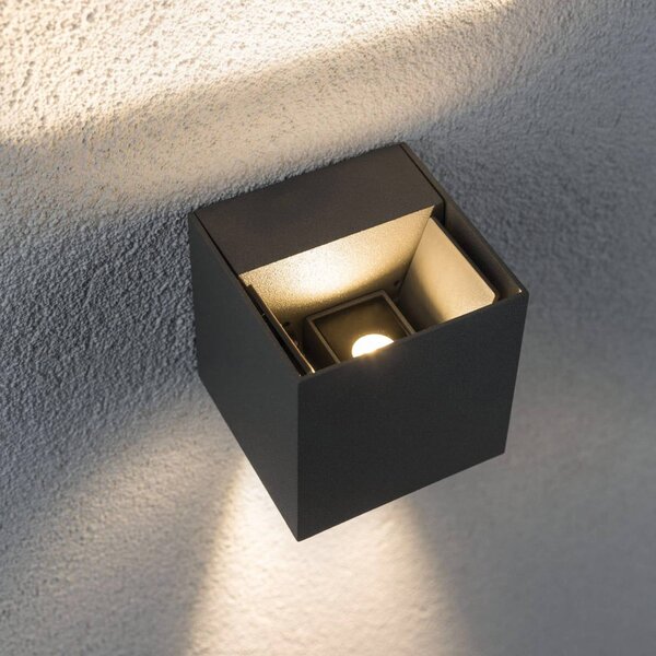 Paulmann Cybo LED kültéri fali világítás, 2700 K, 8 x cm, szürke, Alu / szürke / cink, Alumínium, Modern