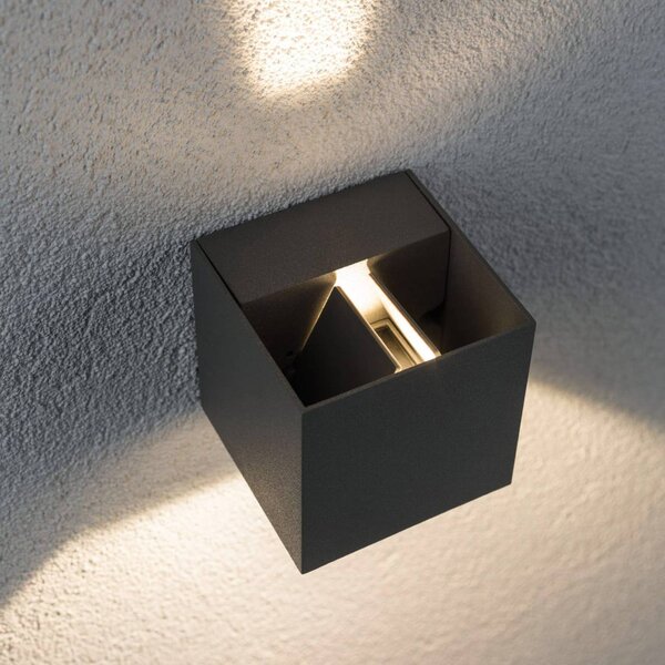Paulmann Cybo LED kültéri fali világítás, 2700 K, 8 x cm, szürke, Alu / szürke / cink, Alumínium, Modern