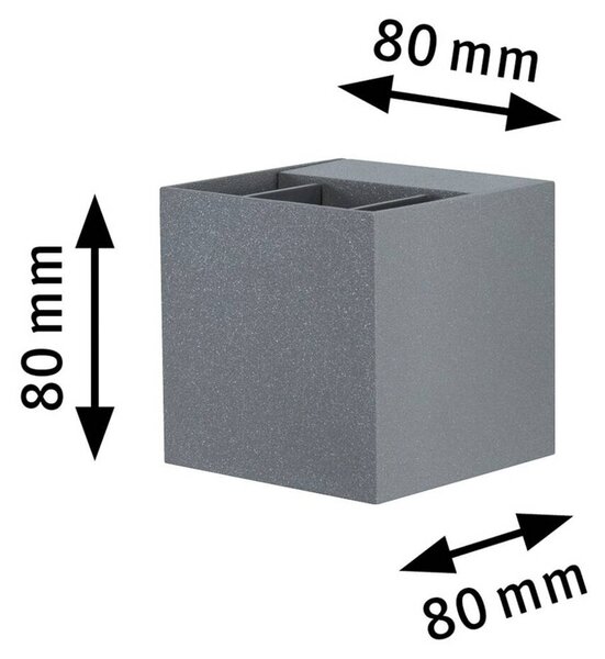 Paulmann Cybo LED kültéri fali világítás, 2700 K, 8 x cm, szürke, Alu / szürke / cink, Alumínium, Modern
