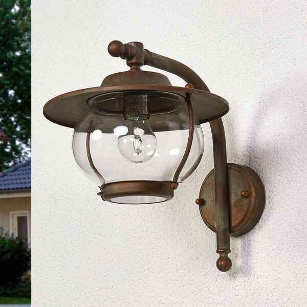 Moretti Luce Kültéri fali lámpa Adessora, antik sárgaréz, Bronz / antik sárgaréz, Sárgaréz, Antik