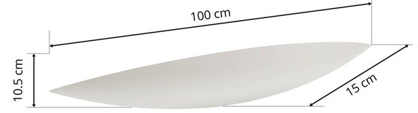 Lindby fali lámpa Tommi, fehér, gipsz, 100 cm, E14, festhető, dimmelhető, Fehér / opál, Nappali / Étkező, Gipsz / agyag, Modern