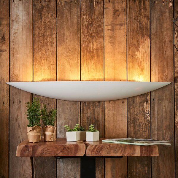 Lindby fali lámpa Tommi, fehér, gipsz, 100 cm, E14, festhető, dimmelhető, Fehér / opál, Nappali / Étkező, Gipsz / agyag, Modern