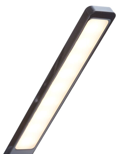 Lindby LED asztali lámpa Eleni, fekete, CCT, dimmelhető, dimmelhető, Fekete, Dolgozószoba / Iroda, Műanyag, Modern