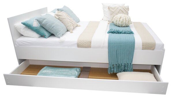 6D ágy + ágyrács, 140x200, fehér