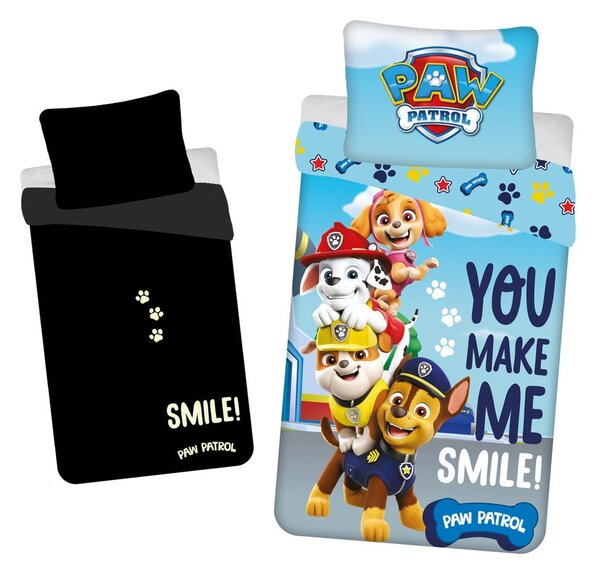 Egyszemélyes pamut gyerek ágyneműhuzat világító hatással 140x200 cm Paw Patrol – Jerry Fabrics