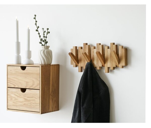 Natúr színű tölgyfa fali fogas 3 cm Caltra – House Nordic