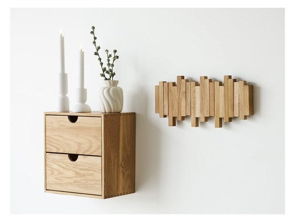 Natúr színű tölgyfa fali fogas 3 cm Caltra – House Nordic