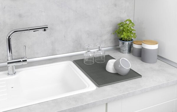 Szürke gumi edénycsepegtető alátét 40x30 cm Maxi – Wenko