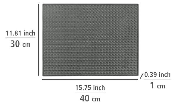 Szürke gumi edénycsepegtető alátét 40x30 cm Maxi – Wenko