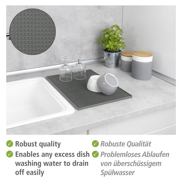 Szürke gumi edénycsepegtető alátét 40x30 cm Maxi – Wenko