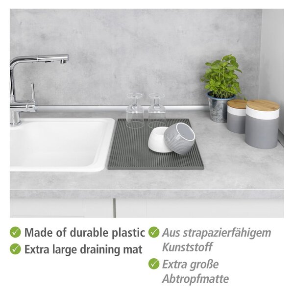 Szürke gumi edénycsepegtető alátét 40x30 cm Maxi – Wenko