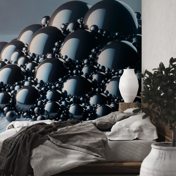 Fotótapéta - Fekete gömbök halmaza (147x102 cm)