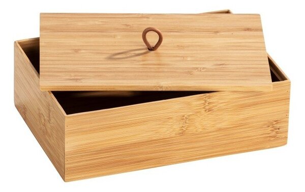 Terra bambusz tárolódoboz fedéllel, szélesség 22 cm - Wenko
