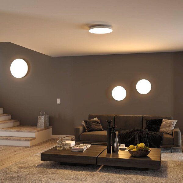 Paulmann Velora LED panel ZigBee CCT kerek Ø 60 cm panel, dimmelhető, Fehér / opál, Nappali / Étkező, fém, Modern