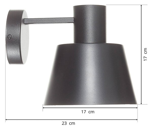 SIGMA Dunka fali világítás fémből, 1 izzóval, fekete, dimmelhető, Fekete, Nappali / Étkező, fém, Modern