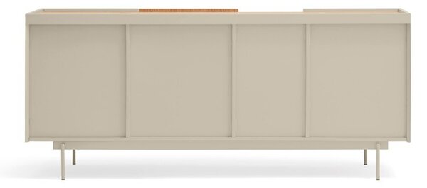 Bézs-natúr színű alacsony komód tölgyfa dekorral 180x78 cm Otto – Teulat